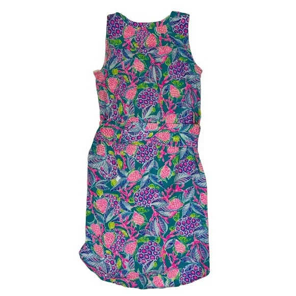 Lilly Pulitzer Sleeveless Cotton Pima Tropical Print Tie Waist Dress Size S - Picture 2 of 9